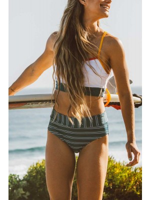 Atlantic Stripe Klassisches Midrise-Bikini-Set