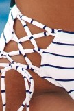 Stripe Twist Bikini With Lace Up Design