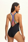 Colorful Strip OnePiece Swimsuit